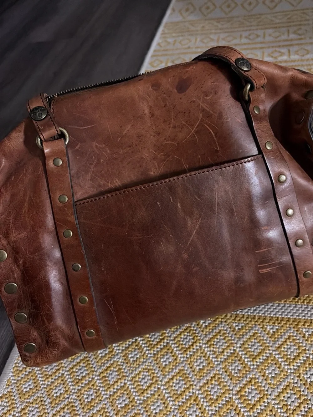 Patricia Nash brown leather shoulder bag